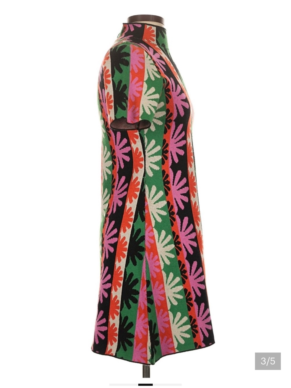 Anthropologie Nina Floral Stripe Knit Mod Dress - Picture 4 of 10
